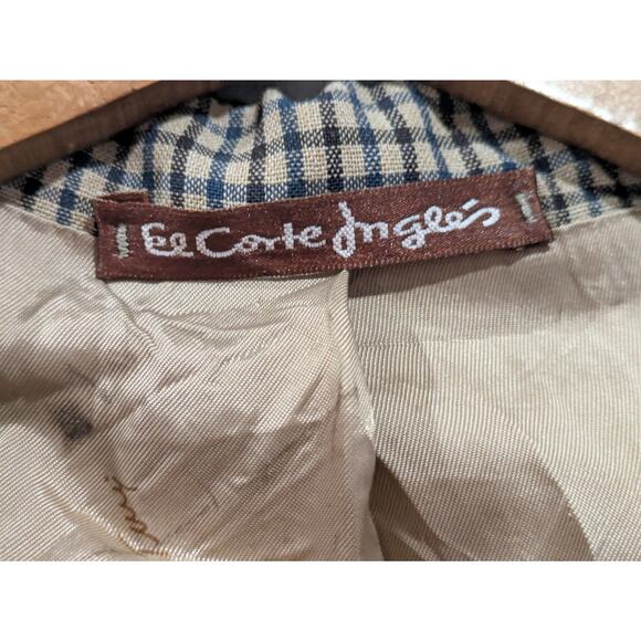 Vintage El Corte Ingles Sport Coat Men Small Plaid Lined Two-Button Suit‎ Jacket - Picture 3 of 9